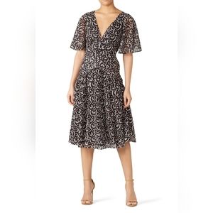 Stevie May Anise Floral Chiffon Midi Dress Women's M